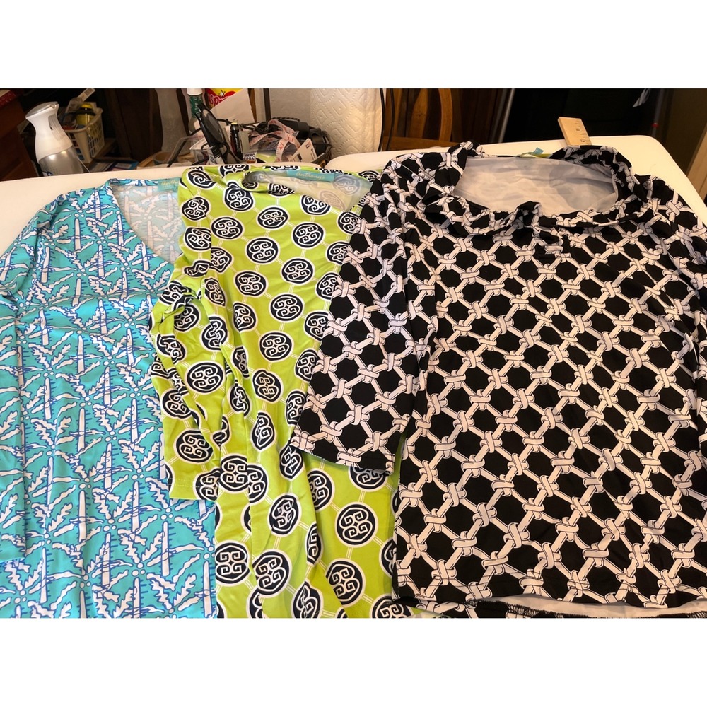 Anthonys Resort Wear Women's Size M Long Sleeve Tops Bundle 3 Prints